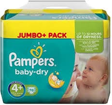 Pampers Baby Dry Nappies Size 4 +