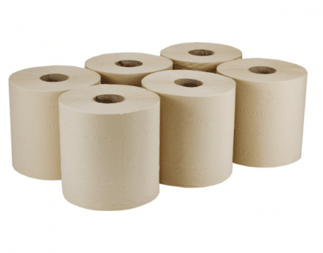 Eco Recycled Centrefeed Rolls - Beige 2 Ply 1x6