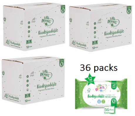 BULK OFFER - Biodegradable Baby Wipes - 36 packs of 56 Wipes